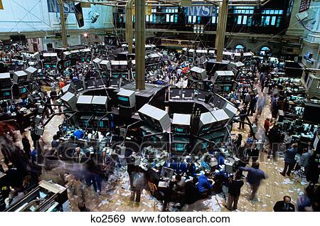 Stock Photo - 1980s stock exchange new york, ny. Fotosearch