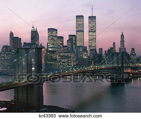 198os new york city, ny downtown skyline at dusk View Large Photo Image Stock Image - 198os new york city, ny downtown skyline at dusk. Fotosearch