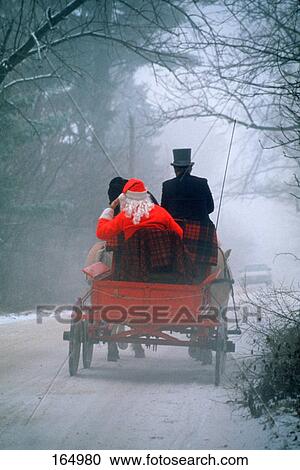 1990s 1994 santa in horse-drawn wagon dirt road rear view View Large Photo Image Stock Image - 1990s 1994 santa in horse-drawn wagon dirt road rear view. Fotosearch