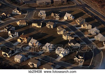 aerial of recently completed housing development View Large Photo Image Stock Photo - aerial of recently completed housing development. Fotosearch