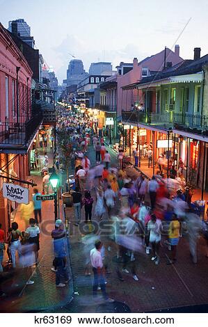 bourbon street new orleans louisiana View Large Photo Image Stock Photo - bourbon street new orleans louisiana. Fotosearch