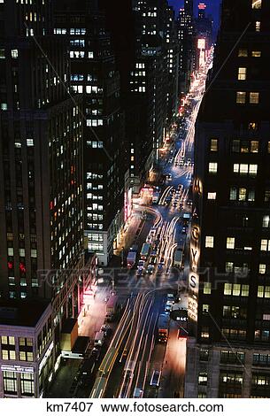city traffic at night View Large Photo Image Stock Photo - city traffic at night. Fotosearch