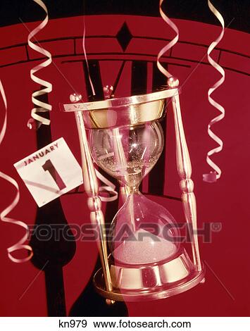 Stock Photo - clock hourglass celebration party. Fotosearch