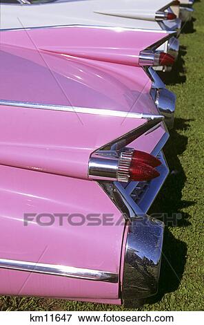 close up of fins on pink cadillac View Large Photo Image Stock Photo - close up of fins on pink cadillac. Fotosearch