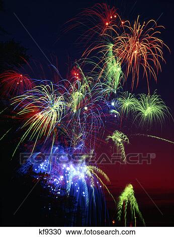 colorful fireworks display in night sky View Large Photo Image Stock Image - colorful fireworks display in night sky. Fotosearch