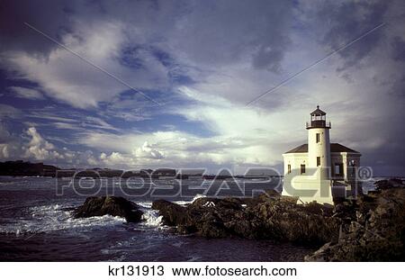 coquille river lighthouse bullards beach state park View Large Photo Image Stock Image - coquille river lighthouse bullards beach state park. Fotosearch