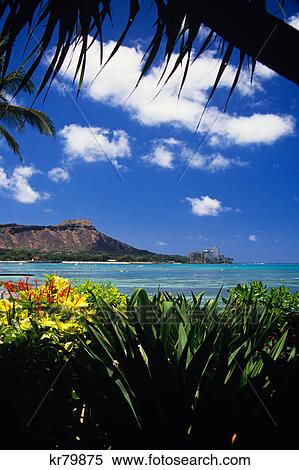 diamond head on waikiki beach oahu, hawaii View Large Photo Image Stock Photography - diamond head on waikiki beach oahu, hawaii. Fotosearch
