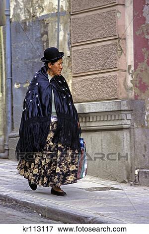 elderly woman on street la paz bolivia View Large Photo Image Stock Photo - elderly woman on street la paz bolivia. Fotosearch