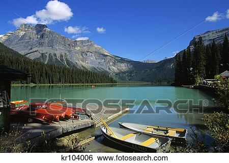 emerald lake, green is from glacial runoff, yoho national park british columbia, canada View Large Photo Image Stock Photograph - emerald lake, green is from glacial runoff, yoho national park british columbia, canada. Fotosearch