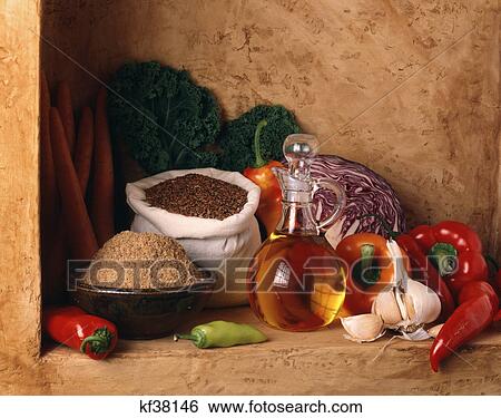 flax oil seeds and meal with garlic and vegetables View Large Photo Image Stock Photograph - flax oil seeds and meal with garlic and vegetables. Fotosearch