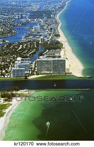 ft. lauderdale, fl aerial view of beach View Large Photo Image Stock Image - ft. lauderdale, fl aerial view of beach. Fotosearch