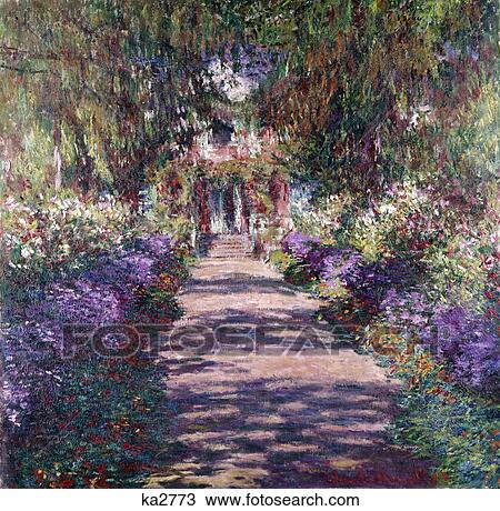 garden path painting by claude monet View Large Photo Image Stock Image - garden path painting by claude monet. Fotosearch