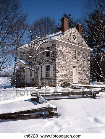 george washington's valley forge headquarters in snow View Large Photo Image Stock Photo - george washington's valley forge headquarters in snow. Fotosearch