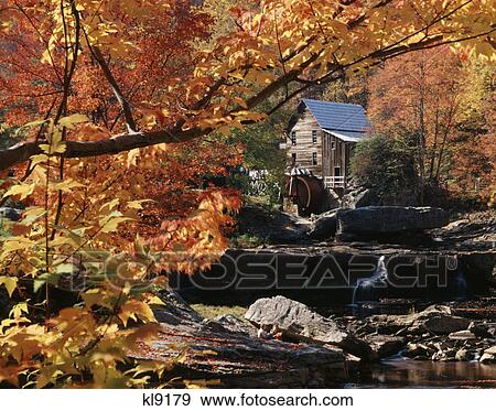 Stock Photo - glade creek grist mill babcock state park west virginia. Fotosearch