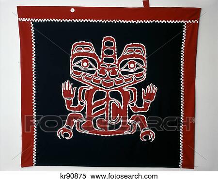 Stock Photography - haida button blanket grizzly bear design adapted from 19th century haida tunic british columbia canada. Fotosearch