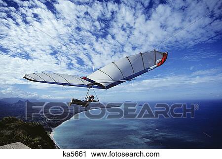 hang glider over shore line View Large Photo Image Stock Image - hang glider over shore line. Fotosearch