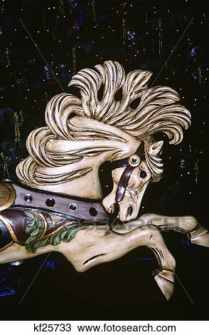 head and mane of ornate carved carousel horse View Large Photo Image Stock Image - head and mane of ornate carved carousel horse. Fotosearch