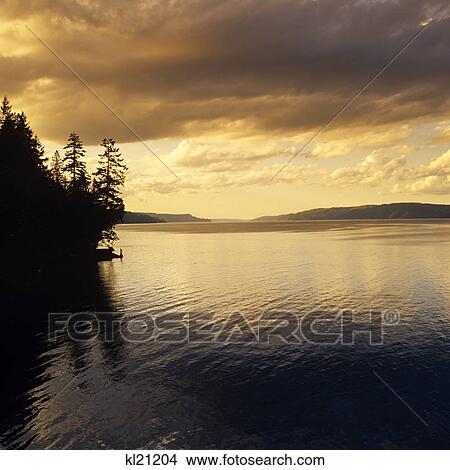 hood canal at sunset western washington View Large Photo Image Picture - hood canal at sunset western washington. Fotosearch