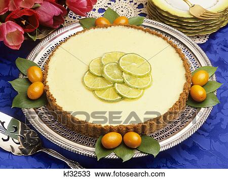 Stock Image - key lime cheesecake. Fotosearch