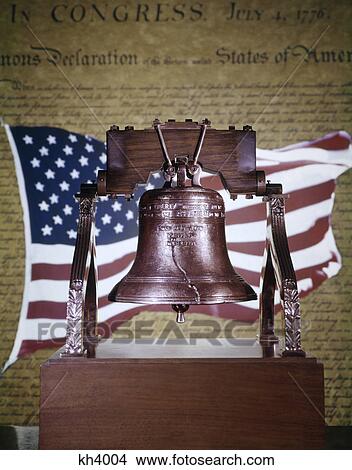 liberty bell declaration of independence and the american flag composite View Large Photo Image Picture - liberty bell declaration of independence and the american flag composite. Fotosearch