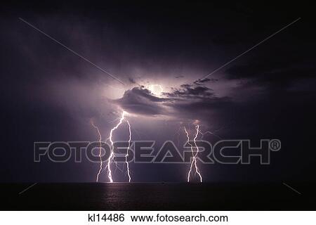 lightning storm at night over water View Large Photo Image Stock Photograph - lightning storm at night over water. Fotosearch