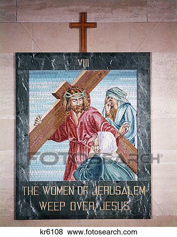mosaic tile illustration stations of the cross women of jerusalem weep over jesus View Large Photo Image Stock Photo - mosaic tile illustration stations of the cross women of jerusalem weep over jesus. Fotosearch