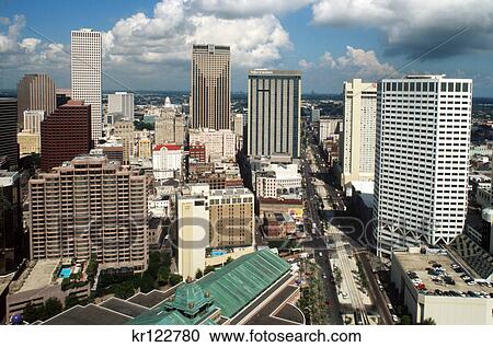 new orleans, la view of downtown and canal street View Large Photo Image Stock Image - new orleans, la view of downtown and canal street. Fotosearch