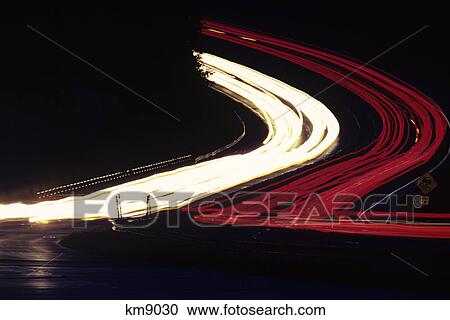 Stock Image - night auto traffic. Fotosearch