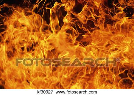 Stock Photo - overall pattern of flames fire. Fotosearch