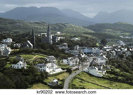 overview of the town of clifden county galway, ireland View Large Photo Image Stock Image - overview of the town of clifden county galway, ireland. Fotosearch