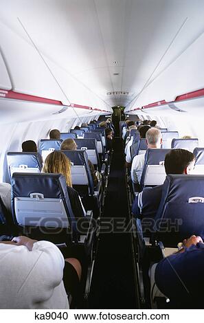 passenger cabin of airplane View Large Photo Image Stock Image - passenger cabin of airplane. Fotosearch
