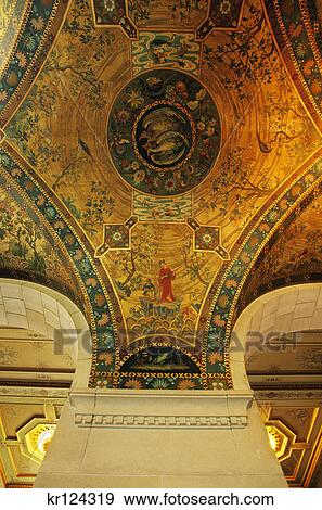 Stock Photo - ponca city ok detail of ornate painted ceiling in marland mansion. Fotosearch