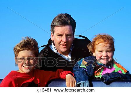 portrait of father with son and daughter outdoors View Large Photo Image Stock Image - portrait of father with son and daughter outdoors. Fotosearch