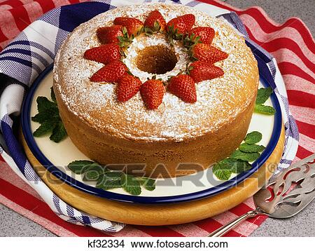 pound cake with strawberries View Large Photo Image Picture - pound cake with strawberries. Fotosearch