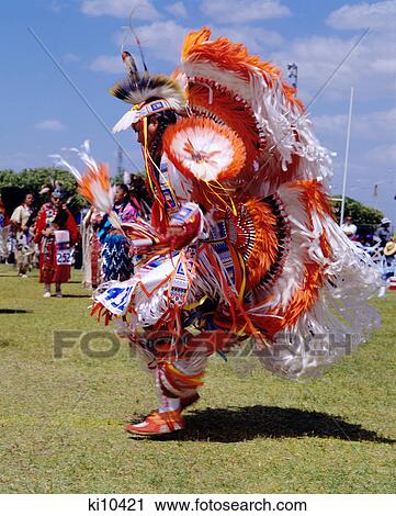 Stock Image - pow wow native americans hold competition at arizona state university tempe arizona. Fotosearch