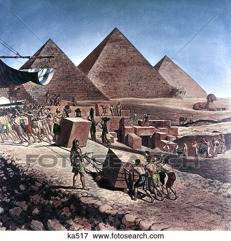 pyramids of egypt seven wonders ancient world slaves workers moving large stone up ramp View Large Photo Image Stock Photo - pyramids of egypt seven wonders ancient world slaves workers moving large stone up ramp. Fotosearch