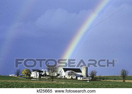 rainbow over farmland lancaster county, pa View Large Photo Image Stock Photography - rainbow over farmland lancaster county, pa. Fotosearch