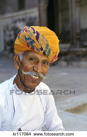 rajasthan, india portrait of smiling man wearing turban View Large Photo Image Picture - rajasthan, india portrait of smiling man wearing turban. Fotosearch