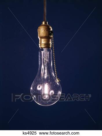 single bare light bulb lit pull chain View Large Photo Image Stock Photography - single bare light bulb lit pull chain. Fotosearch