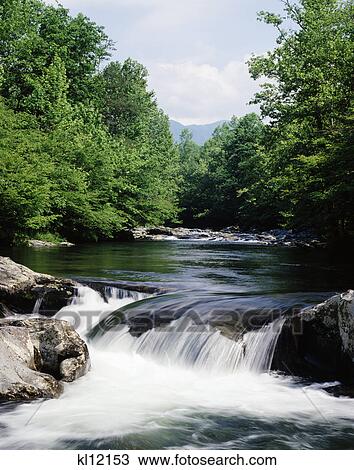 small stream waterfall over rocks little pigeon river great smoky mountains national park tennessee usa View Large Photo Image Stock Image - small stream waterfall over rocks little pigeon river great smoky mountains national park tennessee usa. Fotosearch