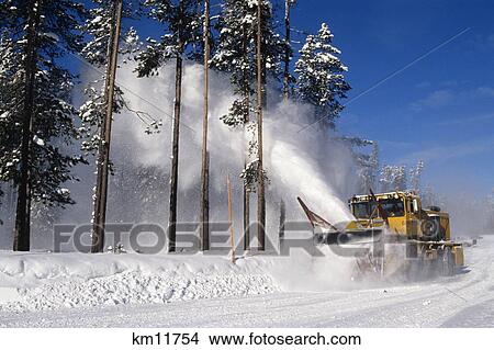 snowplow clearing path deschutes national forest or View Large Photo Image Picture - snowplow clearing path deschutes national forest or. Fotosearch