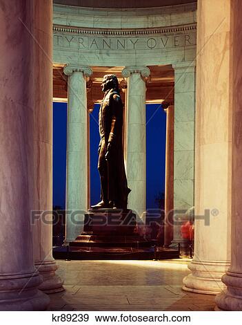 statue of thomas jefferson in the jefferson memorial at night washington, dc View Large Photo Image Stock Photo - statue of thomas jefferson in the jefferson memorial at night washington, dc. Fotosearch