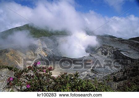 steam rising from poas volcano poas national park costa rica View Large Photo Image Stock Image - steam rising from poas volcano poas national park costa rica. Fotosearch