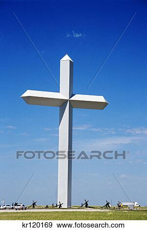 tallest cross in western hemisphere 207 feet tall near hartley, tx View Large Photo Image Stock Photo - tallest cross in western hemisphere 207 feet tall near hartley, tx. Fotosearch