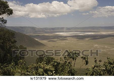 Stock Photo - view from the rim of ngorongoro crater tanzania africa. Fotosearch