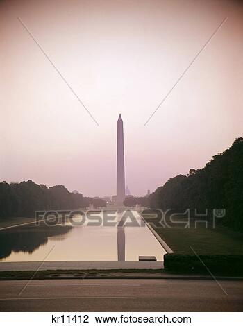 Stock Image - washington monument and reflecting pool washington dc. Fotosearch