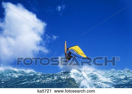wind surfer airborne View Large Photo Image Stock Image - wind surfer airborne. Fotosearch