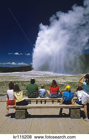 yellowstone np wy old faithful geyser View Large Photo Image Stock Photo - yellowstone np wy old faithful geyser. Fotosearch