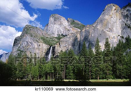 yosemite np, ca cathedral rocks and bridal veil falls View Large Photo Image Stock Photo - yosemite np, ca cathedral rocks and bridal veil falls. Fotosearch