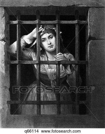 Picture - 1700S Charlotte Corday At Prison Bars Assassinated Jean Paul Marat In 1793. Fotosearch